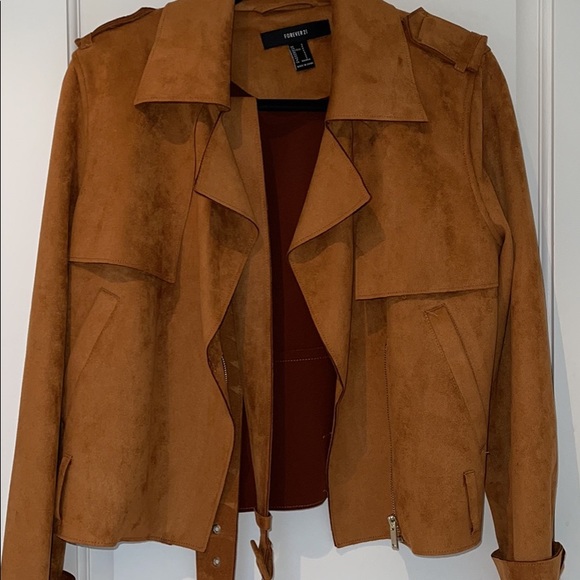 XXI Faux Suede Brown Coat jacket - Picture 2 of 4